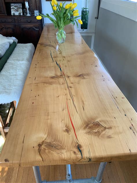 10 Live Edge Pine Slab Bar Table Etsy