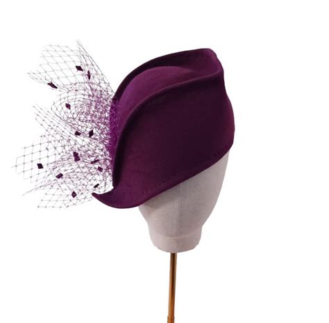 Plum Purple Kentucky Derby Or Royal Ascot Velour Felt Winter Spring