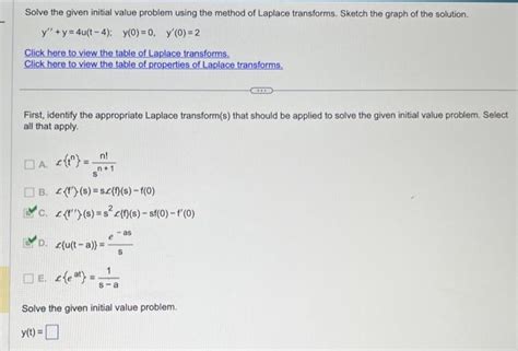 Solved Solve The Given Initial Value Problem Using The