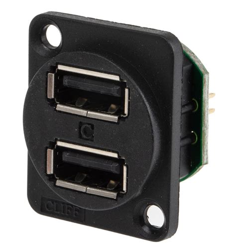 RS PRO Straight Panel Mount Socket 2 0 USB Connector RS Components