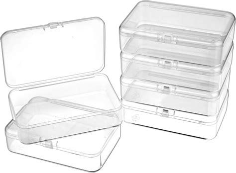 COMNICO Lot de 6 petites boîtes de rangement en plastique transparent