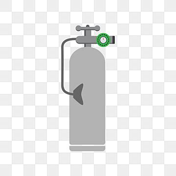 Hand Drawn Vector Oxygen Cylinder Oxygen Tank Hand Painted Cartoon