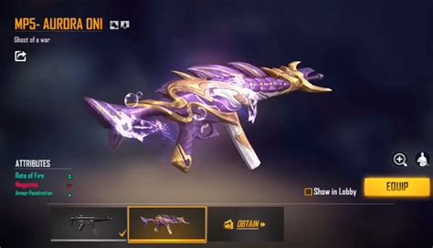 Bocoran Skin Mp Aurora Oni Free Fire Ff Esportsku