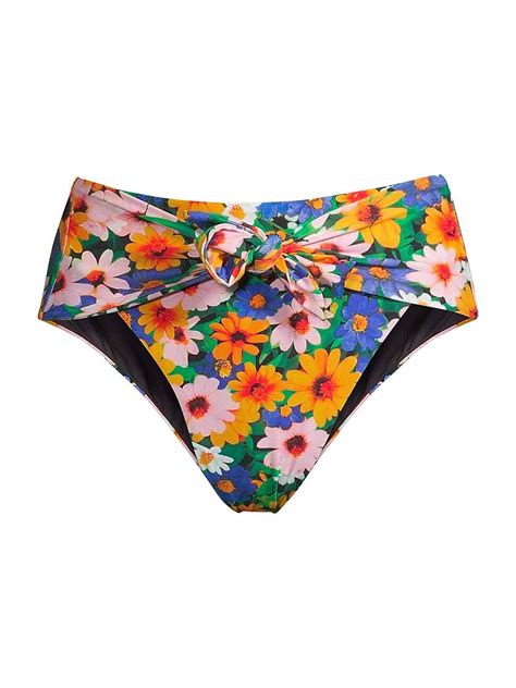 Buy Weworewhat Women S Riviera Knotted Floral Bikini Bottom Bright