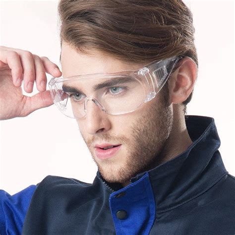 Large Frameless Clear Safety Goggles Eye Protection Ppe Glasses Goggle