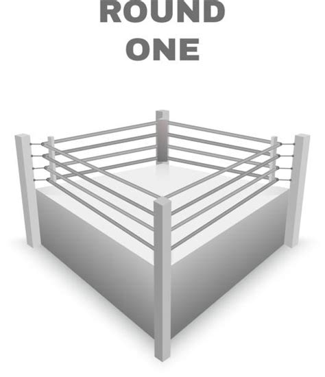 10 3d Boxing Ring Against Isolated White Background Stock