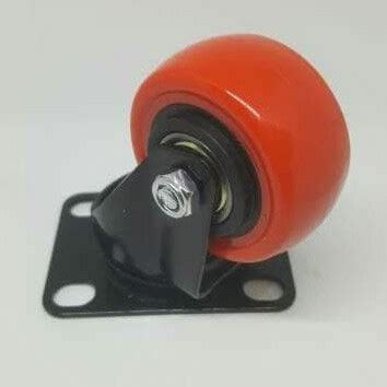 Jual Roda Pu Merah Light Duty Caster Taiwan Inch Plat Hidup Shopee