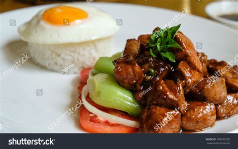 Traditional Khmer Beef Lok Lak Cambodian Stock Photo