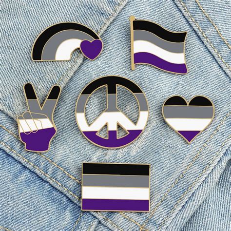 Asexual Ace Pride Lapel Pins Lgbtqia Community Nonsexuality Brooch