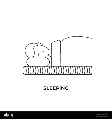 Sleeping Icon Sleep Modern Single Line Icon An Image Of A Person In