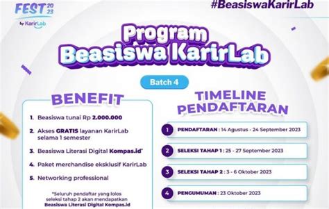 Beasiswa Program KarirLab Utnuk Mahasiswa D3 D4 Dan S1 Scholars Official