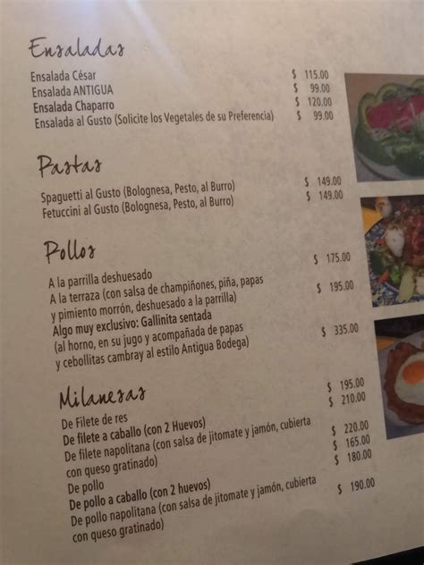 Menu At La Antigua Bodega Pub And Bar Mexico City Eje 5 Sur 64