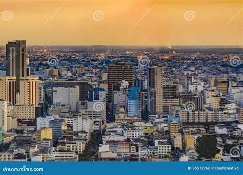 Guayaquil Aerial Cityscape View Sunset Scene Editorial Image ...