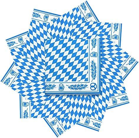 Honmok St Ck Servietten Oktoberfest Deko Bavaria Blaue Servietten