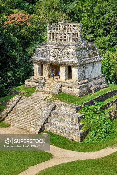 Temple Of The Sun Ancient Mayan City Of Palenque Chiapas Mexico