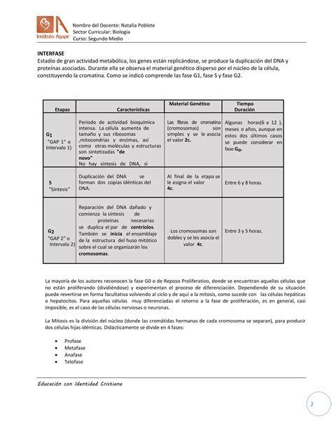 Gu A Ciclo Celular Y Mitosis Medio Pdf