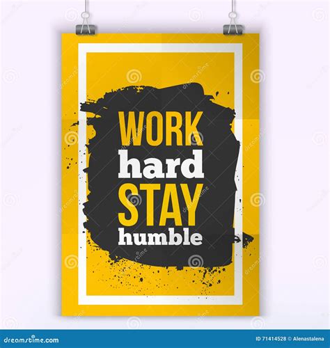 Work Hard Stay Humble Typography Vector Illustration Stock Vector