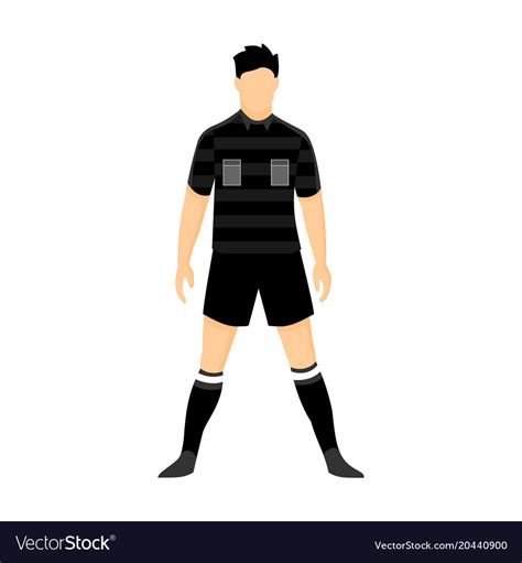 Referee football black uniform Royalty Free Vector Image