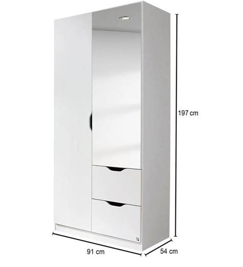 Mobel Select Armoire Blanche 2 Portes 1 Porte Miroir 2 Tiroirs Romane