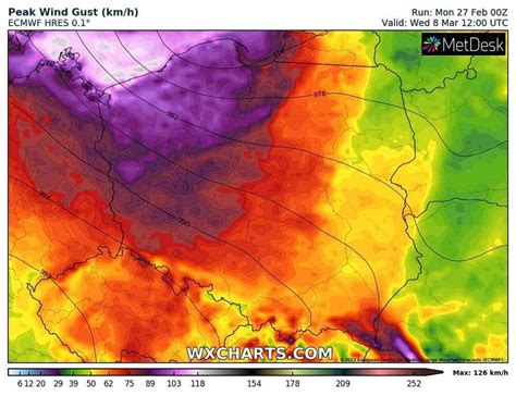 B D Silne Wichury W Prognozach G Boki Cyklon Wiatr W Rejonie Polski
