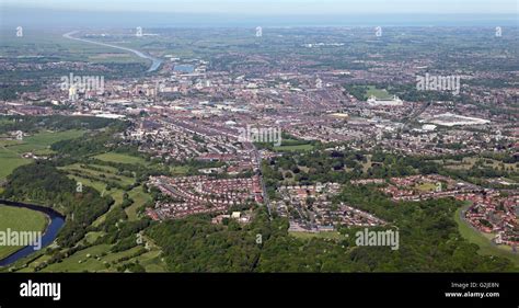 Aerial View Of The Preston Skyline In Lancashire Uk Stock Photo Alamy