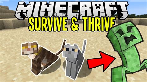 Taming Cats And Scaring Creepers Away Minecraft Survival Lets Play