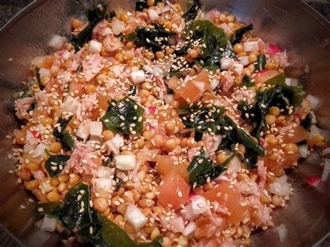 Ensalada Con Lentejas Atún Y Algas