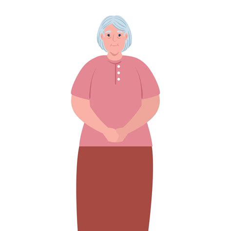 Cute Old Woman Grandmother On White Background 17440254 Vector Art At