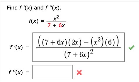 Solved Find F X And F X X2 F X 7 6x 61 F X 7