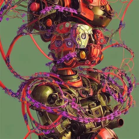 Colourful Vfx Art Portrait Of Army Mecha Robot Stable Diffusion