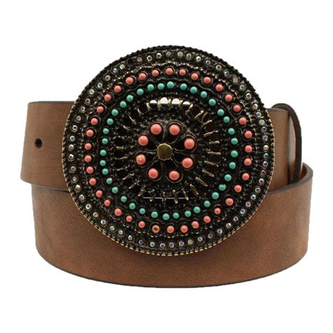 Belts - Ariat Womens Light Brown Belt with Round Buckle