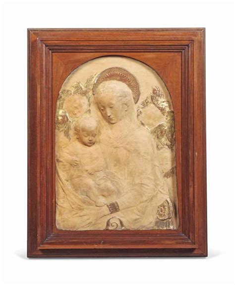 Italian School 19th Century Terracotta Relief Panel Of The Virgin