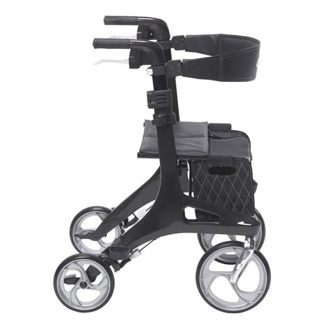 Drive Medical Nitro Elite Cf Carbon Fiber Rollator Rolling Walker Black