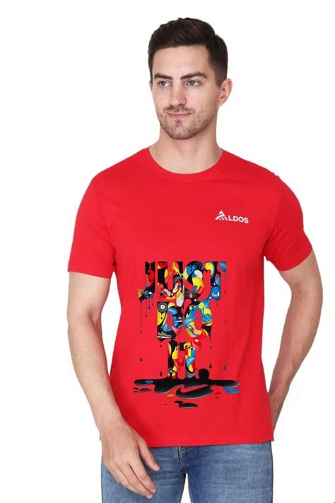 Casual Wear 100 Cotton Men Printed T Shirt 220 Gsm With AI DESIGN