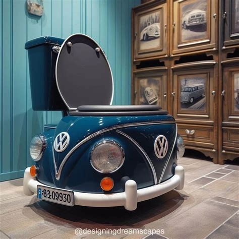 Retro Revival Volkswagen Type 2 Bus Shaped Toilets For Nostalgic