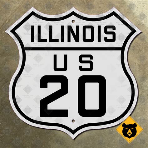 Illinois US Route 20 highway marker - Signs by Jake