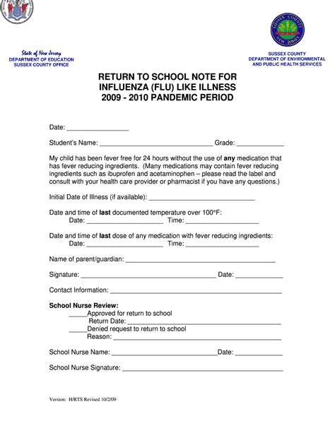 Return To School Form Fill Out And Sign Online Dochub