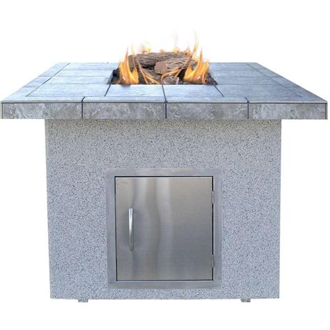 Cal Flame 48-Inch Propane Gas Fire Pit Table - Square - Dining Height ...