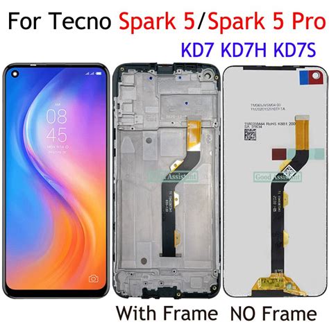 Black 6 6 For Tecno Spark 5 Spark 5 Pro KD7 KD7H KD7S LCD Display Touch