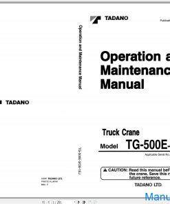 Tadano Truck Crane TG 500E 3 437161 Operation Manual 2000 EN JP