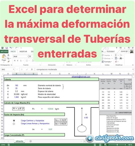 Excel para determinar la máxima deformación transversal de tuberías