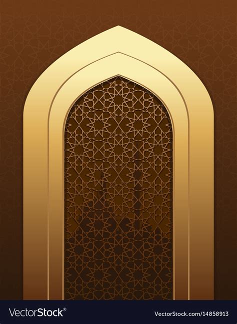 Islamic Doorway View Arabian Night Royalty Free Vector Image