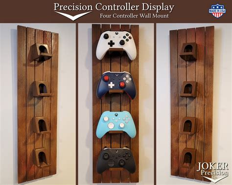 Rustic Video Game Controller Display Holder Organizer Mounted on ...