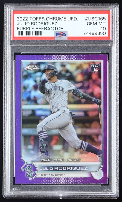 Julio Rodriguez 2022 Topps Chrome Update Purple Refractors Usc165 Rc