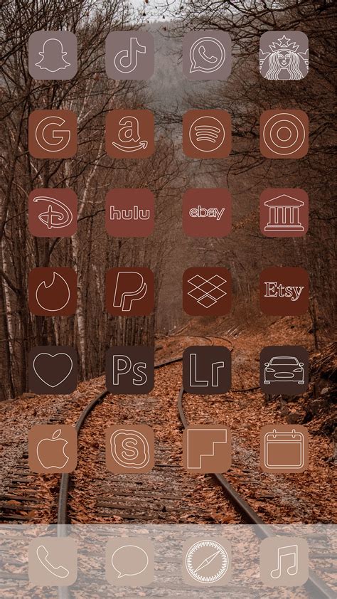 Aesthetic Fall IOS 14 App Icons Pack 108 Icons 10 Colors Etsy