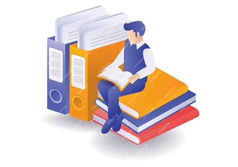 Premium Vector Man Reading School Book Illustration Concept