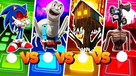 Sonic The Headgehog Exe Vs Thomas The Train Exe Vs Spider House Head Vs