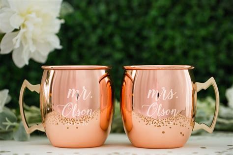 Personalized Moscow Mule Copper Mugs Wedding Gift set of TWO Engraved ...