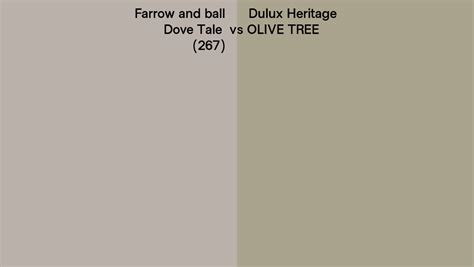 Farrow And Ball Dove Tale 267 Vs Dulux Heritage Olive Tree Side By Side Comparison