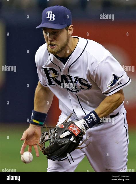 Tampa Bay Rays Second Baseman Ben Zobrist Makes An Error On A Ground